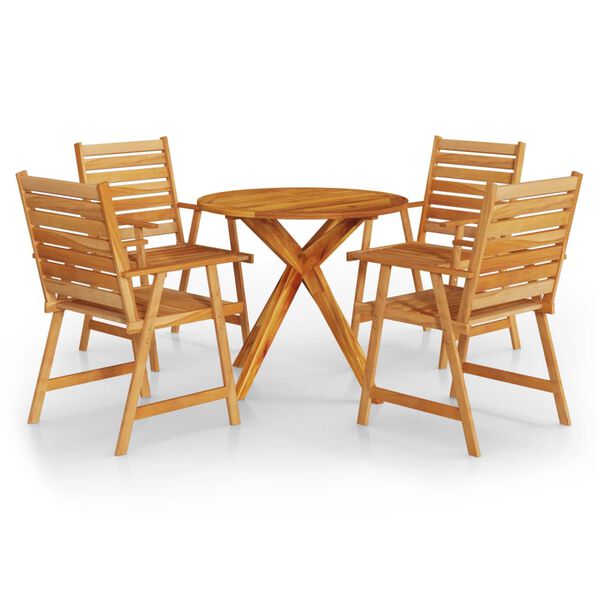 vidaXL Garden Dining Set Natural Acacia Solid acacia wood