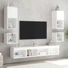 vidaXL TV Wall Cabinet White Engineered wood, glass
