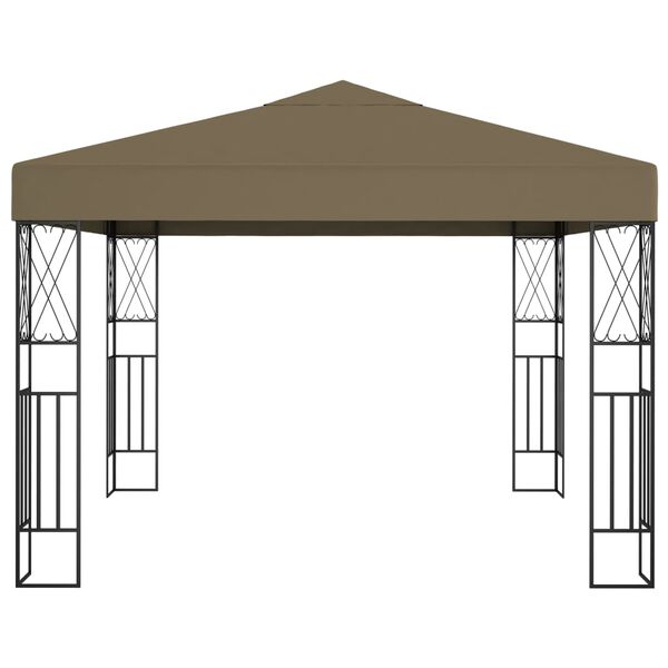 vidaXL Gazebo Taupe Polyester fabric and steel 10x10 feet Durable