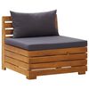 vidaXL Garden Lounge Set Dark Grey Solid Acacia wood Medium Modular