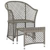 vidaXL Garden Lounge Set Grey PE rattan, steel Small Garden Lounge Set