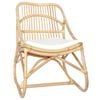 vidaXL Rattan Chair Cream White Cushion, Natural Rattan Frame