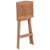 vidaXL Bar Stool Set of 4 Brown Solid teak wood Standard Foldable