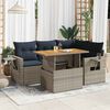 vidaXL 5 Piece Patio Sofa Set with Cushions Gray Poly Rattan