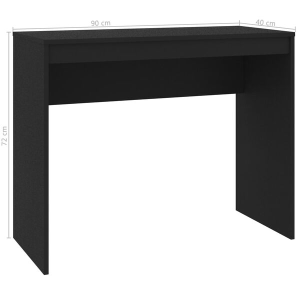 vidaXL Desk Black Engineered wood Regular Modern Desk Rectangular