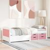 vidaXL Day Bed White and pink Solid pinewood, engineered wood