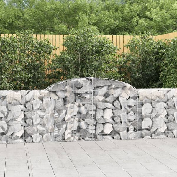 vidaXL Gabion Basket Set of 4 Silver Galvanized Iron Large Durable