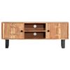 vidaXL TV Cabinet Brown Solid Acacia wood, Powder-Coated Steel 46.5 in