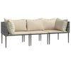 vidaXL Garden Lounge Set Grey with beige cushions