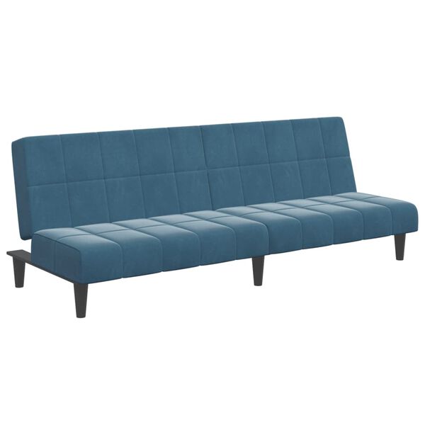 vidaXL Sofa Bed Dark grey Velvet, wood, foam, plastic Two-seater