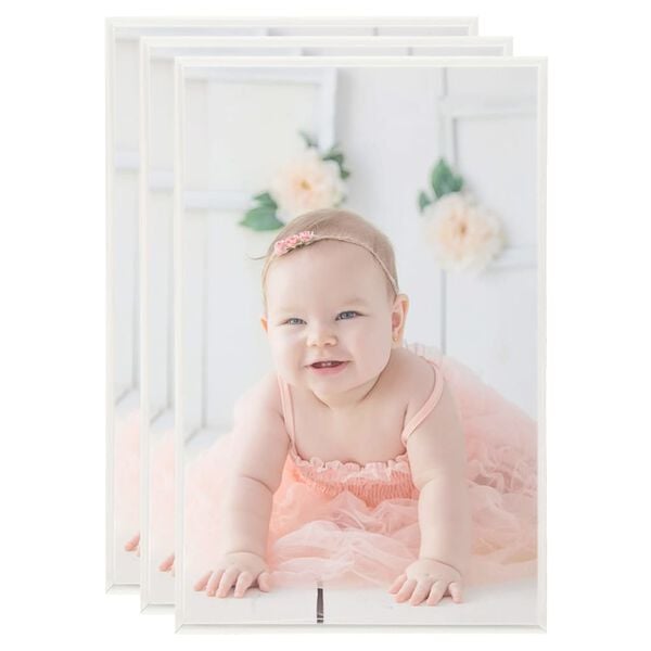 vidaXL Photo Frame Set of 3 Silver PVC 5.1 x 7.1 in Photo Frame