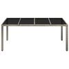 vidaXL Garden Table With Glass Top Grey
