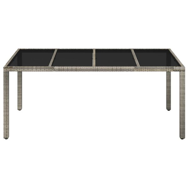 vidaXL Garden Table With Glass Top Grey