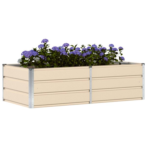 vidaXL Planter Ivory 62.99 x 31.50 x 17.72 in Steel
