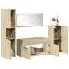 vidaXL Bathroom Furniture Set Sonoma oak Engineered wood, glass Large