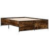vidaXL Bed Frame Smoked Oak Engineered wood, Steel Double Durable