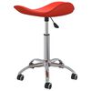 vidaXL Dining Chair Red Faux leather, chromed steel Adjustable