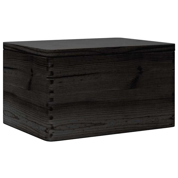 vidaXL Wooden Box Black Solid pine wood 15.7 x 11.8 x 9.1 in Wooden Box