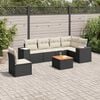 vidaXL Garden Sofa Set Black, Cream White