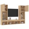 vidaXL 5 Piece TV Wall Units with LED Sonoma Oak Engineered Wood