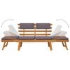 vidaXL Outdoor Sun Bed Brown frame, Dark Grey cushion