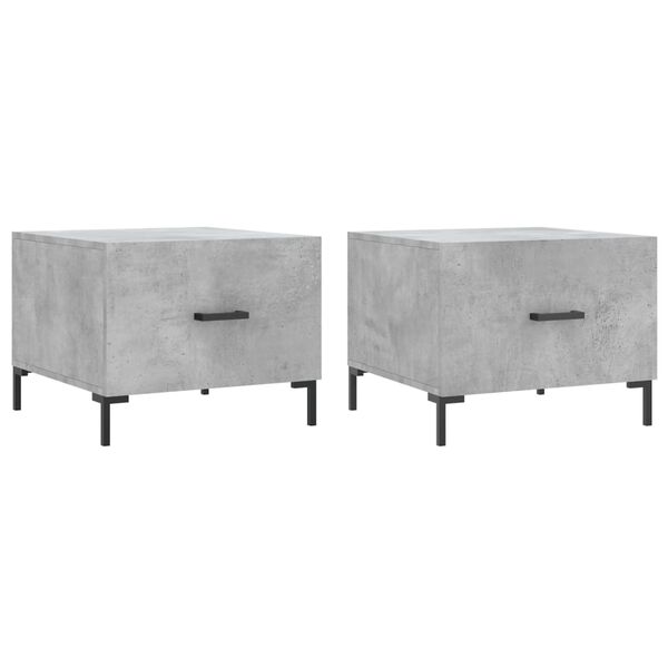 vidaXL Coffee Table Set of 2 Concrete Grey Engineered wood, iron Small