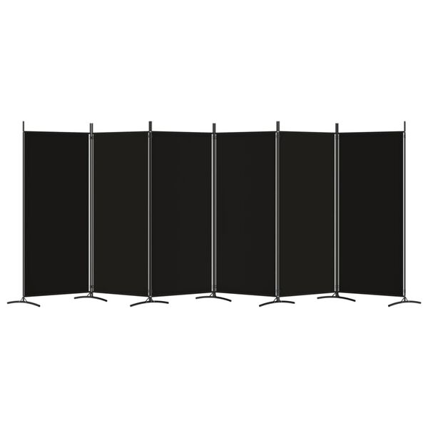 vidaXL 6-Panel Room Divider Black 204.7"x70.9" Fabric