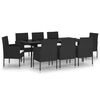 vidaXL Garden Dining Set Black