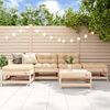 vidaXL Garden Lounge Set Beige, Natural Wood