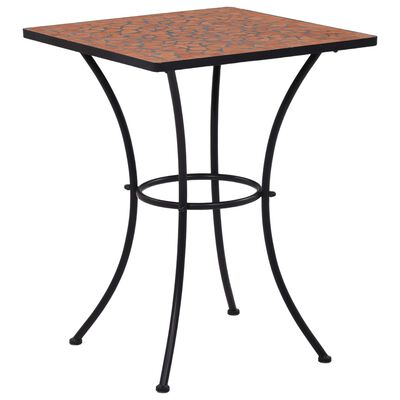 vidaXL Mosaic Bistro Table Terracotta 23.6" Ceramic