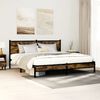 vidaXL Bed Frame Smoked Oak Steel, Engineered Wood Full Bed Frame