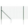 vidaXL Wire Mesh Fence with Spike Anchors Green 3.6x32.8'