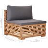 vidaXL 4 Piece Patio Lounge Set with Dark Gray Cushion Solid Teak Wood