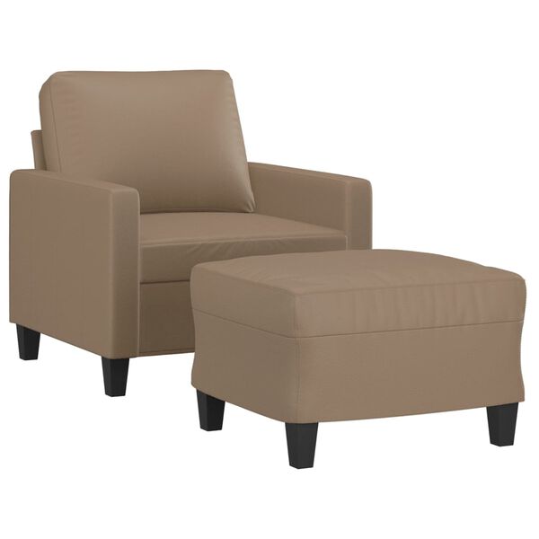 vidaXL Sofa Chair With Footstool Cappuccino