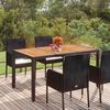 vidaXL Garden Table With Wooden Top Black