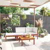 vidaXL Garden Lounge Set Cream Solid Acacia wood 4 Piece Set Modular