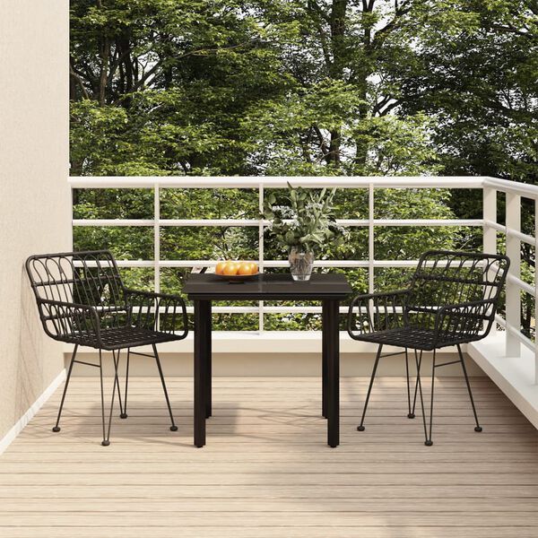 vidaXL Garden Dining Set Black
