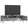 vidaXL TV Cabinet Grey Solid pine wood, metal 62.2 x 15.7 x 18.3 in