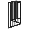 vidaXL Dog Gate Set of 3 Black Poplar Wood 59 in total length Foldable