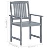 vidaXL Garden Chair Set of 4 Grey Solid acacia wood, 100% polyester