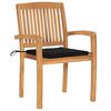 vidaXL Stacking Patio Chairs with Cushions 8 pcs Solid Teak Wood