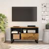 vidaXL TV Cabinet Honey brown, Black Solid mango wood, Engineered wood, Iron