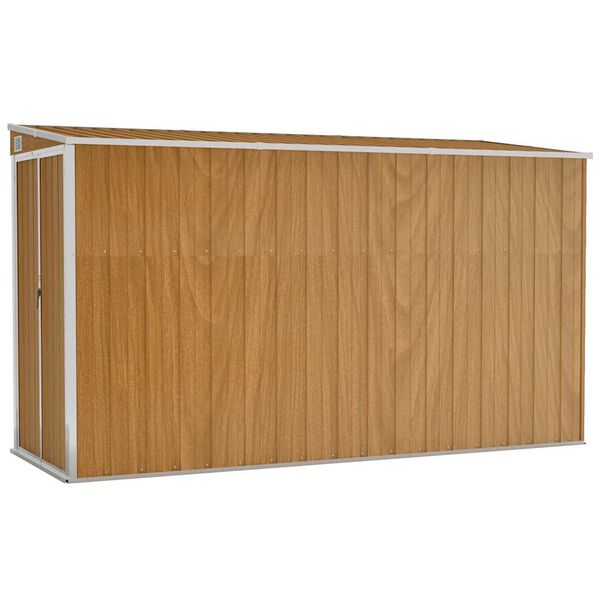 vidaXL Garden Shed Brown with wood look Galvanized steel, metal