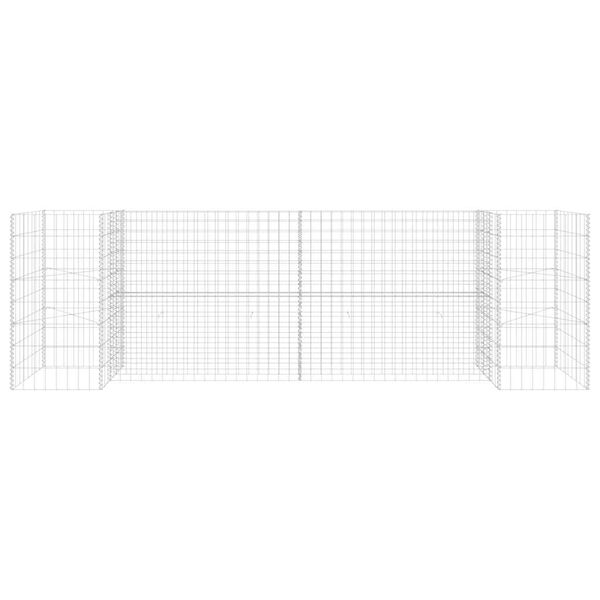 vidaXL Gabion Planter Silver Steel wire 102.4 in x 15.7 in x 31.5 in