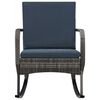 vidaXL Rocking Chair Anthracite PE Rattan, Powder-coated Steel, Polyester