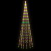 vidaXL LED Christmas Tree on Flagpole Colorful 732 LEDs 196.9"