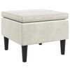 vidaXL Stool Cream Velvet (100% polyester), rubber wood Compact Footrest