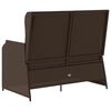 vidaXL Reclining Patio Bench Brown PE Rattan Standard