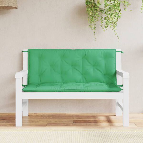 vidaXL Patio Bench Cushions 2pcs Green 120x50x2.8 " Oxford Fabric