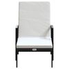 vidaXL Sun Lounger With Table Set of 3 Black and Cream White